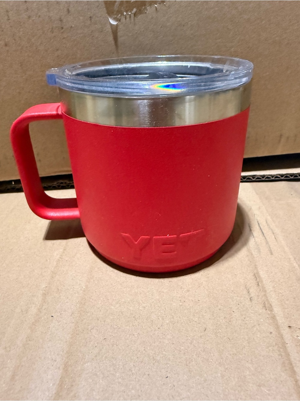 Yeti Red Insulated Travel Mug with Clear Lid
